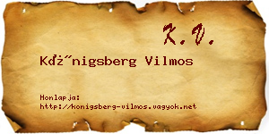 Königsberg Vilmos névjegykártya